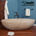 2018 Popular Outdoor Solid Hand carved Freestanding Stone Bathtub
